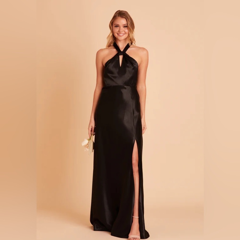 Birdy Grey - Black Monica Shiny Halter Maxi Dress Size XSmall